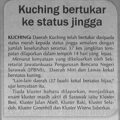 26.11.2020 Utusan Sarawak Pg.4 Kuching Bertukar Ke Status Jingga