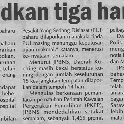 30.11.2020 Utusan Sarawak Pg.4 Sifar Kes Direkodkan Tiga Hari Berturut Turut