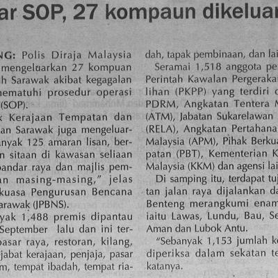5.11.2020 Utusan Sarawak Pg.4 Ingkar Sop 27 Kompaun Dikeluarkan