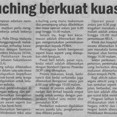 9.11.2020 Utusan Sarawak Pg.4 Pkpb Di Kuching Berkuat Kausa Pagi Tadi