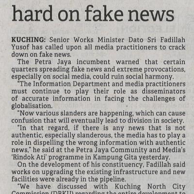 11.10.2022 Borneo Post Pg. 3 Media Practitioners Told To Come Down Hard On Fake News