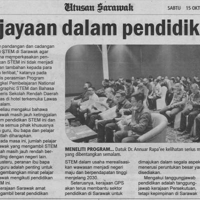 15.10.2022 Utusan Sarawak Pg. 8 Capai Kejayaan Dalam Pendidikan Stem