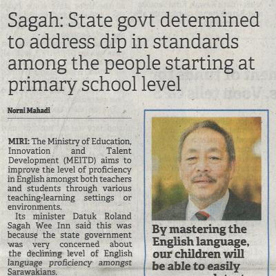 18.10.2022 Borneo Post Pg.1 English Proficiency Concern For Swak