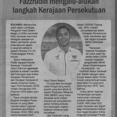 8.10.2022 Utusan Sarawak Pg. 8 Fazzrudin Mengalu Alukan Langkah Kerajaan Persekutuan