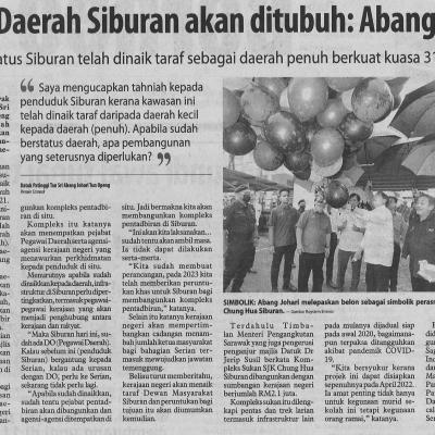 16.11.2022 Utusan Borneo Pg. 2 Majlis Daerah Siburan Akan Ditubuhkan Abang Johari