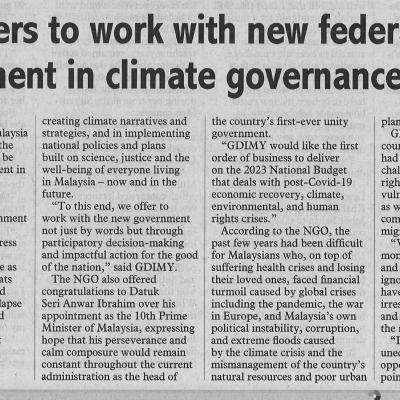 27.11.2022 Sunday Post Pg. 7 Ngo Offers To Work With New Federal Government In Climate Governance