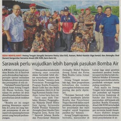 3.11.2022 Utusan Borneo Pg. 3 Sarawak Perlu Wujudkan Lebih Banyak Pasukan Bomba Air