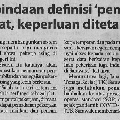 30.11.2022 Utusan Borneo Pg. 2 Pewartaan Pindaan Definasi Penduduk Asal Selepas Syarat Keperluan Ditetapkan Sikie
