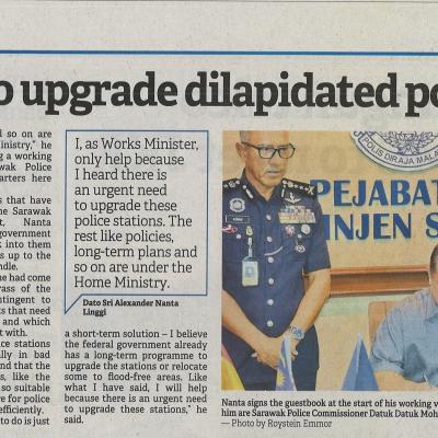 13.12.2022 Borneo Post Pg. 3 Nanta Jkr To Upgrade Dilapidated Police Stations