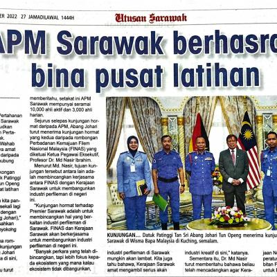 22.12.2022 Utusan Sarawak Pg.3 Apm Sarawak Berhasrat Bina Pusat Latihan