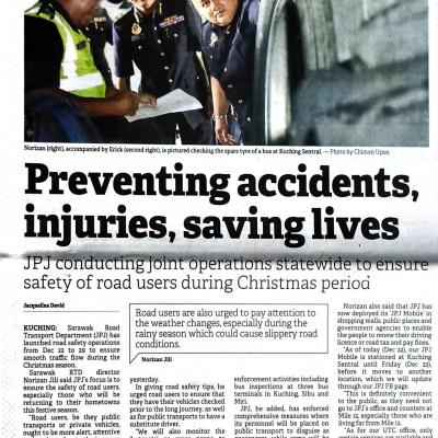 23.12.2022 Borneo Post Pg.1 Preventing Accidents Injuries Saving Lives