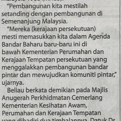 3.12.2022 Utusan Borneo Pg. 1 Harapan Lebih Banyak Projek Persekutuan Tidak Lama Lagi