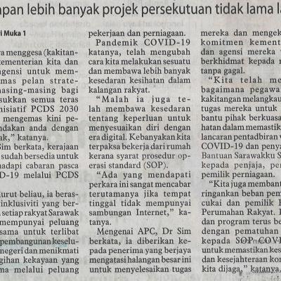 3.12.2022 Utusan Borneo Pg. 2 Harapan Lebih Banyak Projek Persekutuan Tidak Lama Lagi