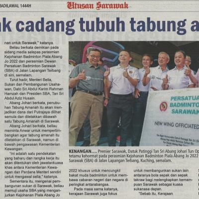 5.12.2022 Utusan Sarawak Pg. 3 Sarawak Cadang Tubuh Tabung Amanah