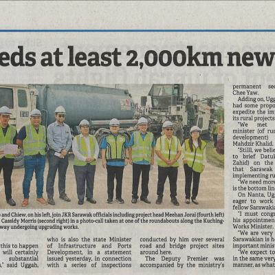 6.12.2022 Borneo Post Pg. 5 Sarawak Needs At Least 2000km New Rural Roads