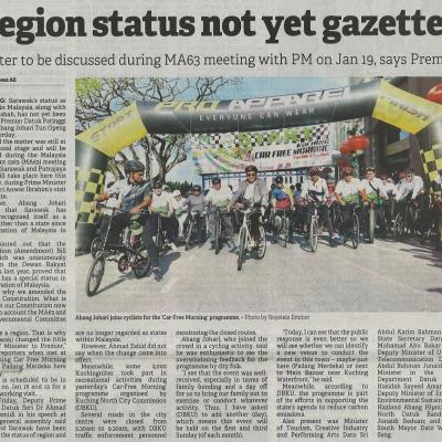 16.1.2023 Borneo Post Pg. 1 Region Status Not Yet Gazetted