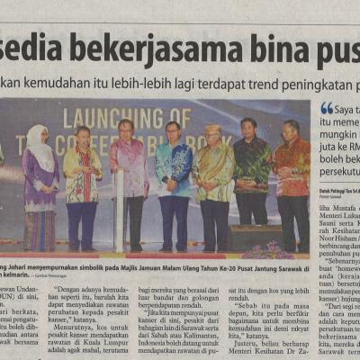 18.1.2023 Utusan Borneo Pg. 3 Sarawak Sedia Bekerjasama Bina Pusat Kanser