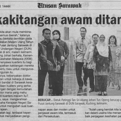 18.1.2023 Utusan Sarawak Pg. 7 Kuarters Kakitangan Awam Ditambah Baik