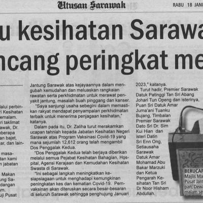 18.1.2023 Utusan Sarawak Pg. 8 Isu Kesihatan Sarawak Dibincang Peringkat Menteri