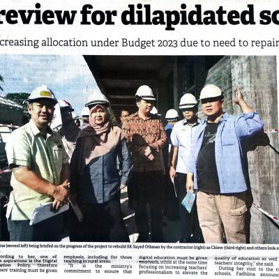 27.01.2023 The Borneo Post Pg.1 Funds Review For Dilapidated Schools