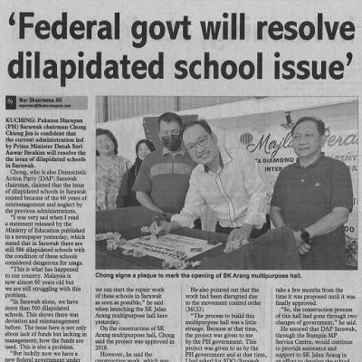 29 Januari 2023 Sunday Post Pg.5 Federal Govt Will Resolve Dilapidated School Issue
