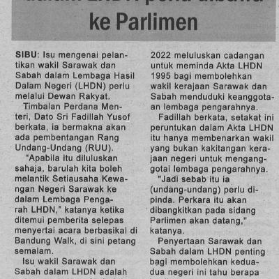 8.1.2023 Mingguan Sarawak Pg. 4 Isu Wakil Sarawak Sabah Dalam Lhdn Perlu Dibawa Ke Parlimen