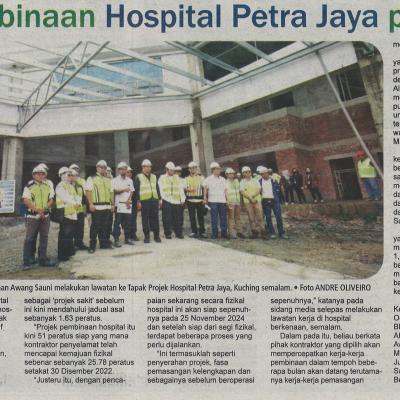 9.1.2023 Utusan Sarawak Pg. 3 Pembinaan Hospital Petra Jaya Positif
