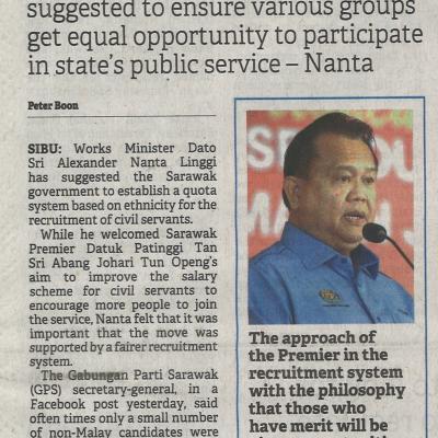 11 Februari 2023 Borneo Post Pg. 1 Call For Diversity In Swak Civil Service