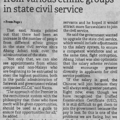 11 Februari 2023 Borneo Post Rise In Number Of People From Various Ethnic Groups In State Civil Service