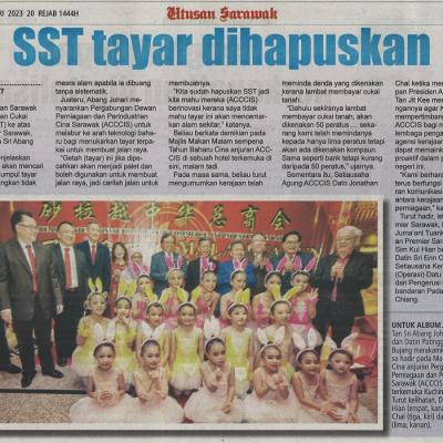 11 Februari 2023 Utusan Sarawak Pg. 3 Sst Tayar Dihapuskan