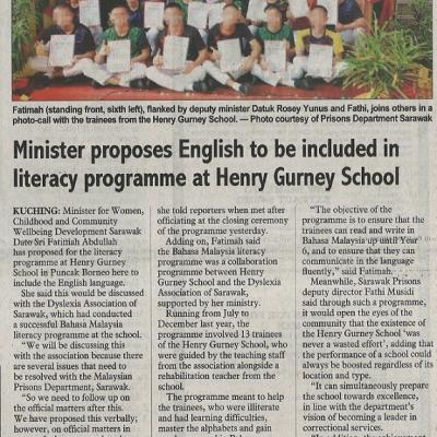 12 Februari 2023 Sunday Post Pg. 3 Minister Proposes English To Be Included In Literacy Programme At Henry Gurney School
