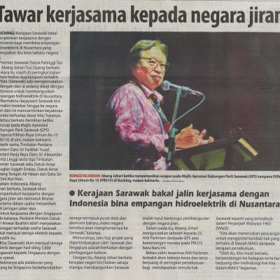 13 Februari 2023 Utusan Borneo Pg. 1 Tawar Kerjasama Kepada Negara Jiran