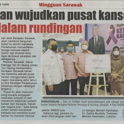 19 Februari 2023 Mingguan Sarawak Pg. 3 Cadangan Wujudkan Pusat Pusat Kanser Masih Dalam Rundingan