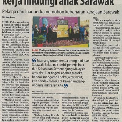 19 Februari 2023 Utusan Borneo Pg. 3 Autonomi Imigresen Permit Kerja Lindungi Anak Sarawak