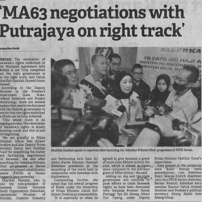 2 Februari 2023 Borneo Post Pg. 2 Ma63 Negotiations With Putrajaya On Right Track