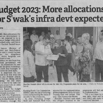 24 Februari 2023 Borneo Post Pg. 2 Budjet 2023 More Allocations For Swaks Infra Devt Expected
