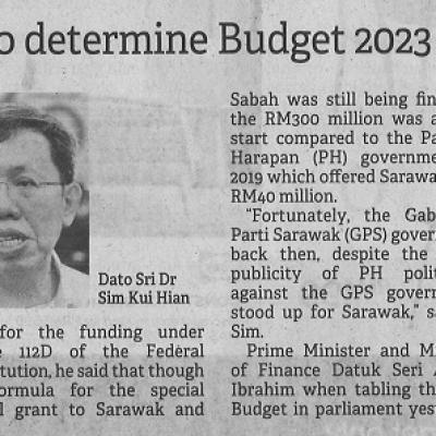 25 Februari 2023 Borneo Post Pg. 4 Dr Sim Too Soon To Determine Budget 2023 Benefits For Swak