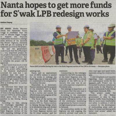 7 Februari 2023 Borneo Post Pg. 3 Nanta Hopes To Get More Funds For Swak Lpb Redesign Works