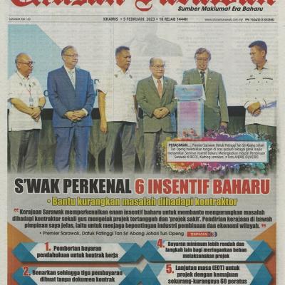9 Februari 2023 Utusan Sarawak Pg.1 Swak Perkenal 6 Insentif Baharu