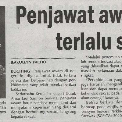 17.12.2020 Utusan Sarawak Pg.5 Penjawat Awam Jangan Terlalu Selesa