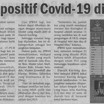 2.12.2020 Utusan Sarawak Pg.4satu Kes Positif Covid 19 Di Sarawak