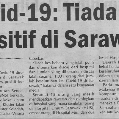 3.12.2020 Utusan Sarawak Pg.4covid 19 Tiada Kes Positif Di Sarawak