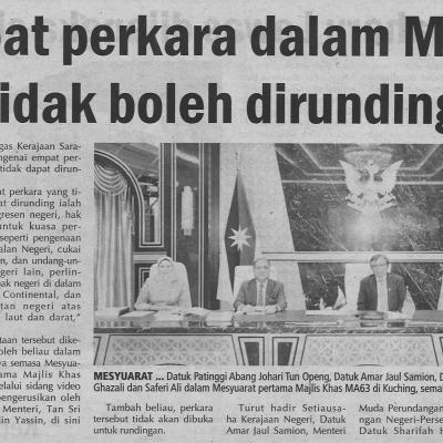 3.12.2020 Utusan Sarawak Pg.5 Empat Perkara Dalam Ma63 Tidak Boleh Dirunding