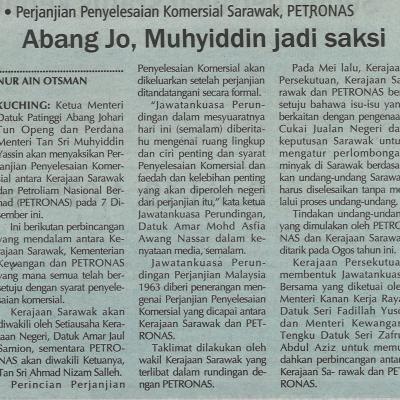 4.12.2020 Utusan Sarawak Pg.3 Abang Jo Muhyiddin Jadi Saksi