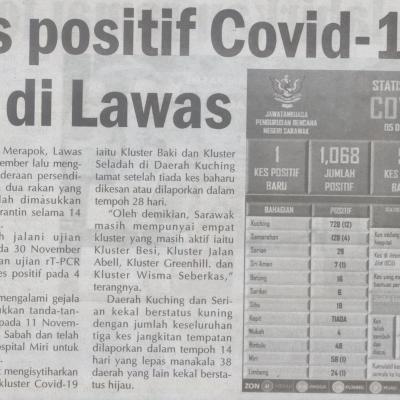 6.12.2020 Utusan Sarawak Pg.4 Satu Kes Positif Covid 19 Dikesan Di Lawas