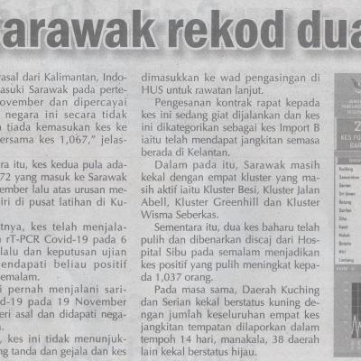 9.12.2020 Utusan Sarawak Pg.4 Covid 19 Sarawak Rekod Dua Kes Positif