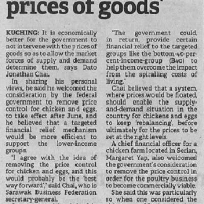 1 Mac 2023 Borneo Post Pg. 5 Better For Govt To Allow Market Forces Determine Prices Of Goods