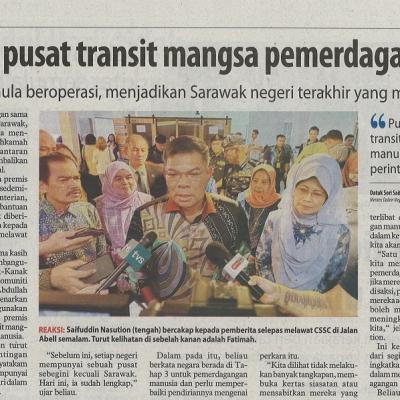 10 Mac 2023 Utusan Borneo Pg. 3 Sarawak Miliki Pusat Transit Mangsa Pemerdagangan Manusia