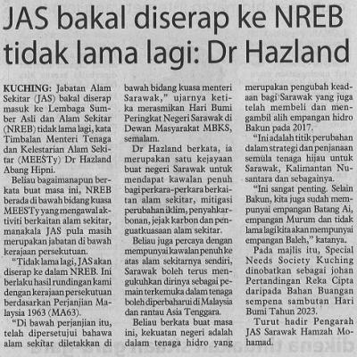 12 Mac 2023 Utusan Borneo Pg. 6 Jas Bakal Diserap Ke Nreb Tidak Lama Lagi Dr Hazland