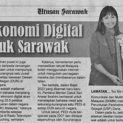 20 Mac 2023 Utusan Sarawak Pg. 7 23 Pusat Ekonomi Digital Baharu Untuk Sarawak